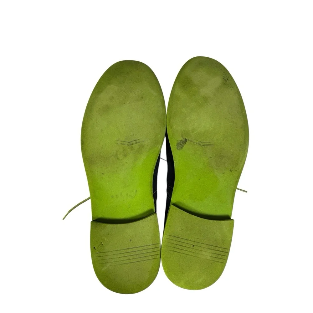 FLORSHEIM WINGTIP SHOES Blue Suede DERBY Chartreuse Sole Size 12M 14115-492‎